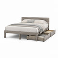 Stauraumbett Doppelbett Grau Holzwerkstoff 160 x 200 cm mit Schubladen
