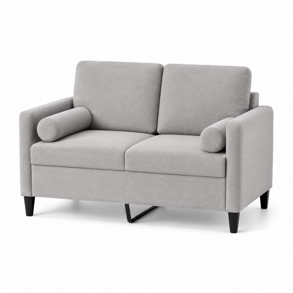 2-Sitzer Schlafsofa Hellgrau Polyester Rechteckig 145 x 83 x 85 cm