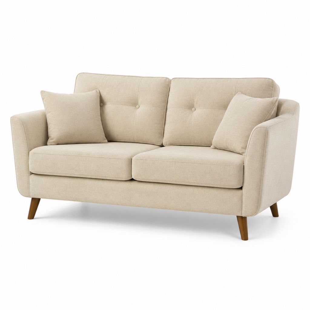 2-Sitzer Sofa Beige Polyester Rechteckig 160 x 85 x 88 cm