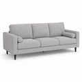 3-Sitzer Sofa hellgrau mit Polyesterbezug rechteckig 220 x 90 x 85 cm