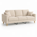 3-Sitzer Sofa Beige Polyester Rechteckig 220 x 90 x 85 cm