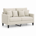2-Sitzer Sofa Beige mit Polyesterbezug Rechteckig 160 x 85 x 85 cm