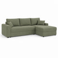 Ecksofa 3-Sitzer Olivgrün Polyester L-Form mit Recamiere 240 x 150 x 85 cm