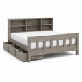 Stauraumbett Doppelbett Grau Holzwerkstoff Rechteckig mit Regal Kopfteil und 2 Schubladen 160 x 200 cm